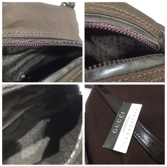 Gucci brown nylon and leather vintage mini satchel bag - Picture 10 of 11